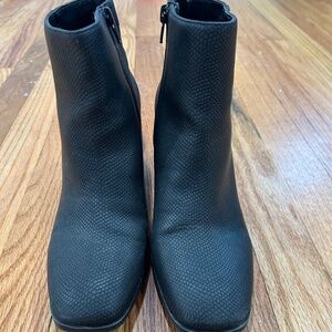 Faux snakeskin ankle boots